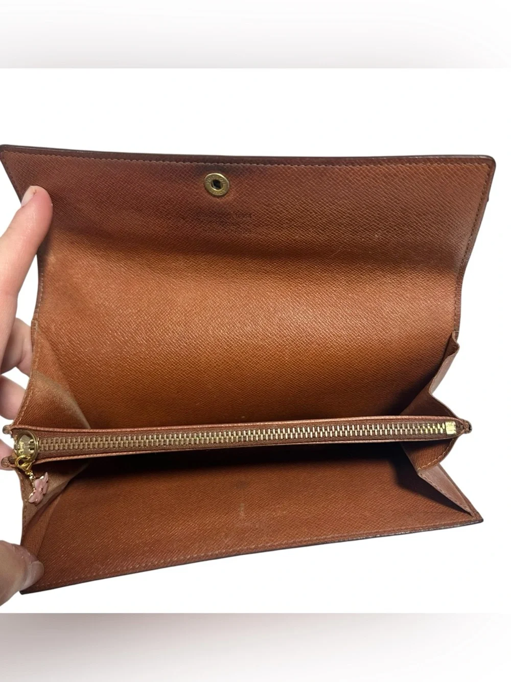 Louis Vuitton Sarah Monogram Leather Long 1999 Vintage Wallet on Chain